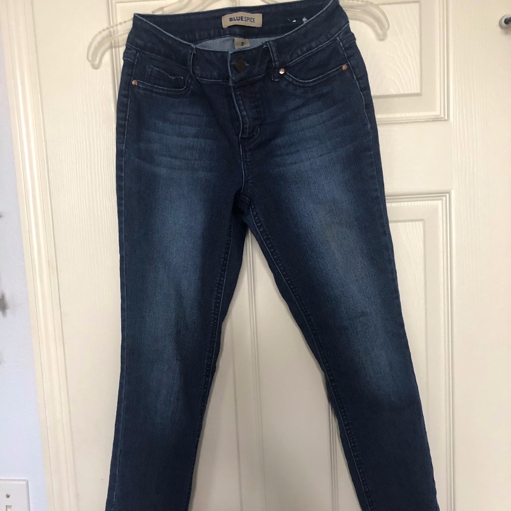 High Waisted Dark Blue Skinny Jeans